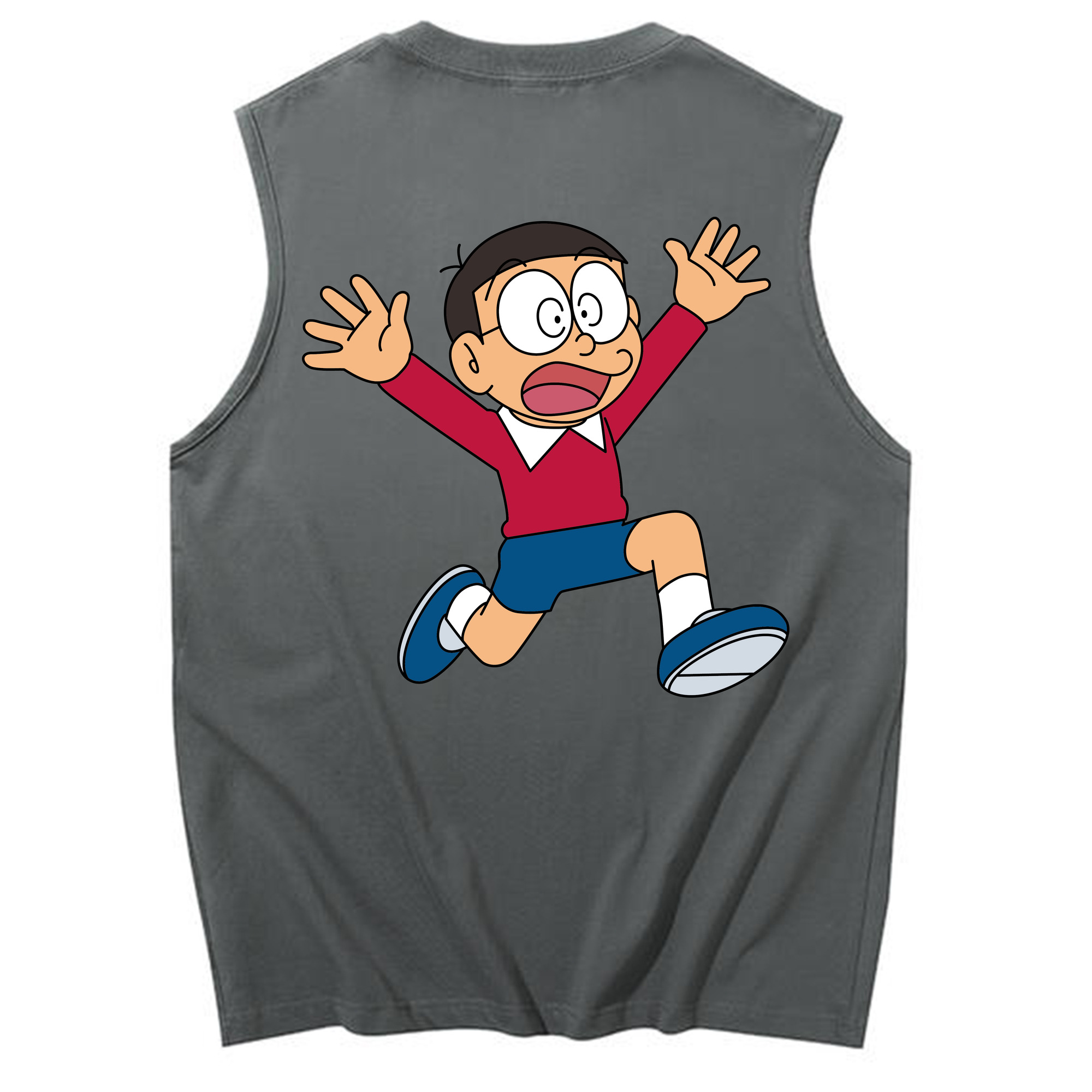 （画像用） ドラえもん 野比 のび太 Doraemon Nobita Nobi コットン100％タンクトップ（背面プリント）